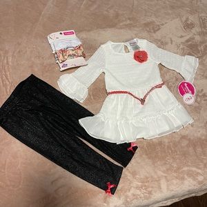 Brand New Nannette Two piece Lace dress Set with Bonus headband-Size 2T